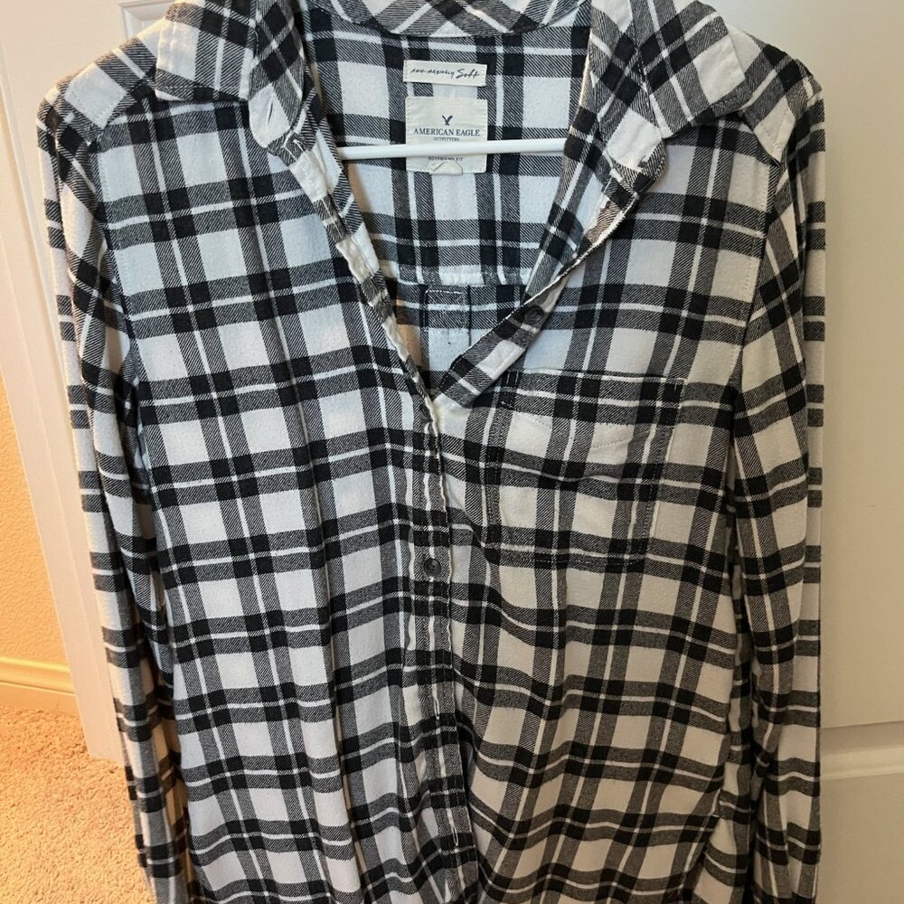 American Eagle Flannel Shirt - Boyfriend Fit - Small